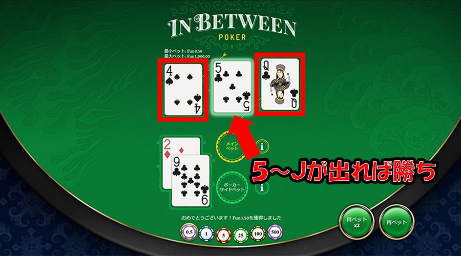 イン・ビトウィーン・ポーカー:例1